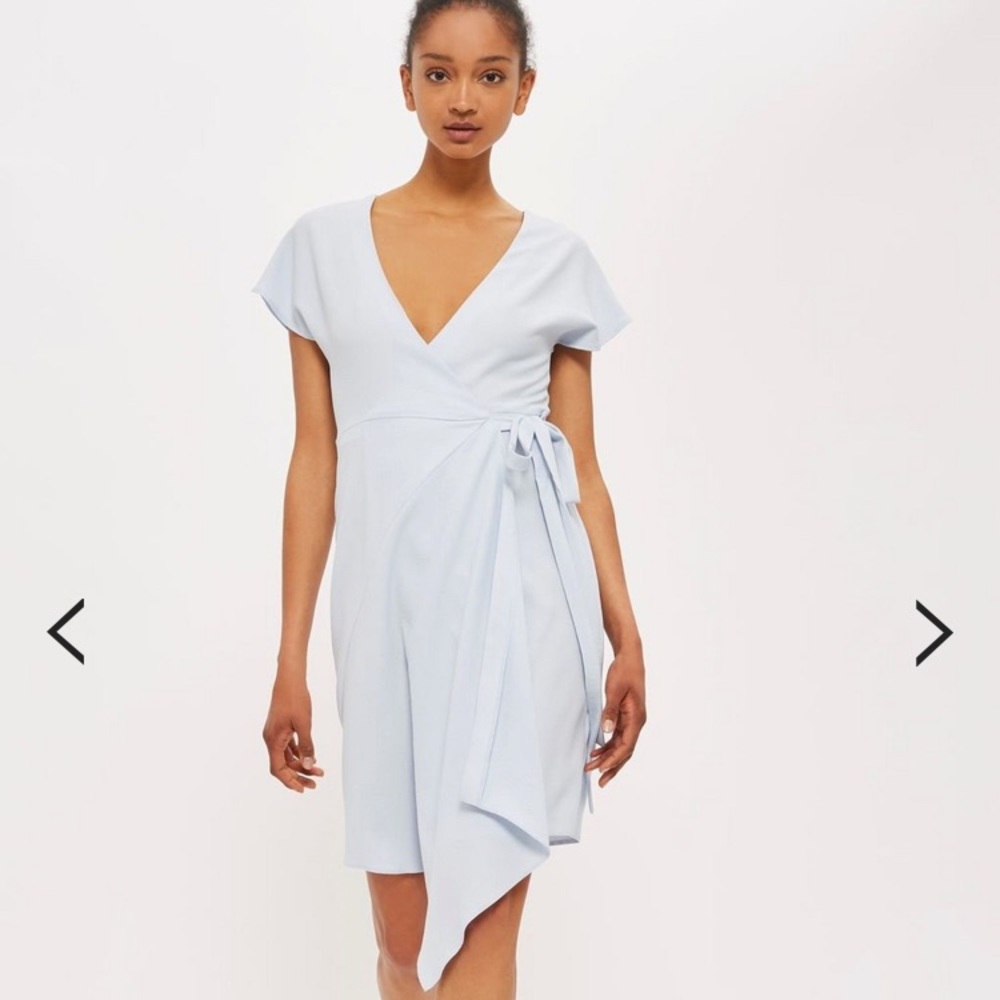 Topshop. Light blue wrap dress